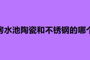 廚房水池陶瓷和不銹鋼的哪個好